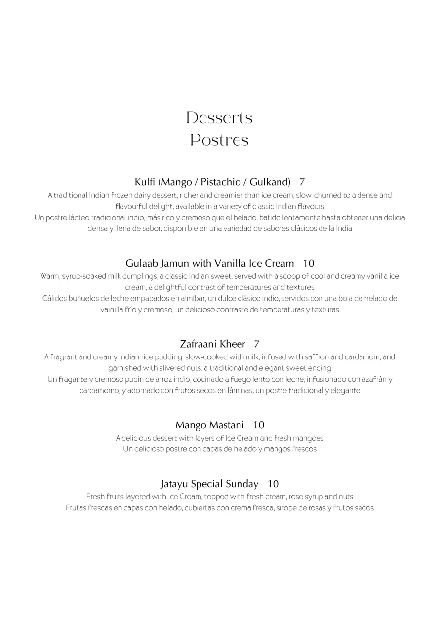Jatayu Food Menu Final Draft-14 food jatayu indian restaurant
